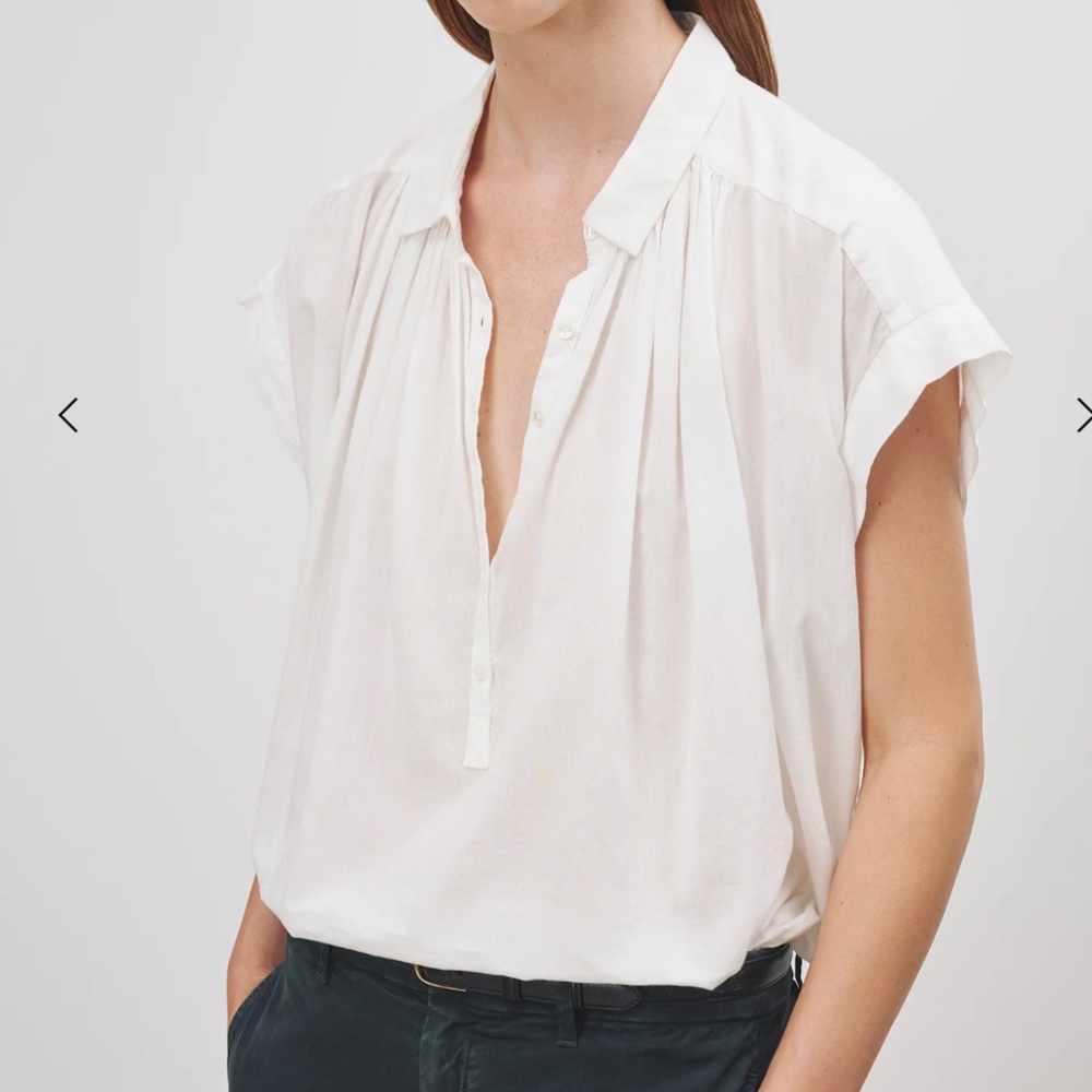 Nili lotan NORMANDY BLOUSE white shirt xs